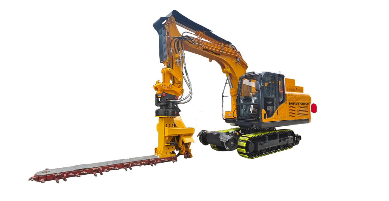 Custom excavator with specialist cutting attachment